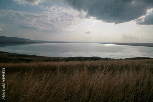 Sengileyevskoe reservoir in autumn  Stavropol  Russia.