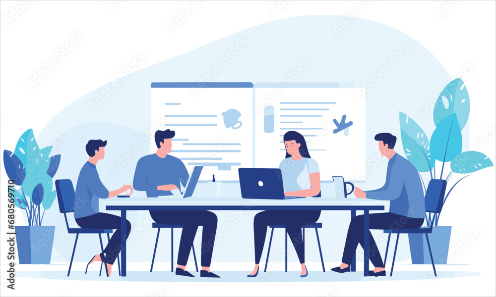 vector organic flat people on business training illustration flat illustration
vector organic flat people on business training illustration flat illustration