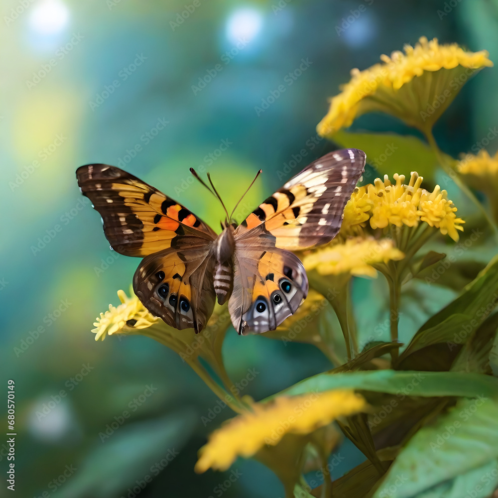 Colorful butterfies in zoom in nature view Colorful butterfies in zoom in nature view