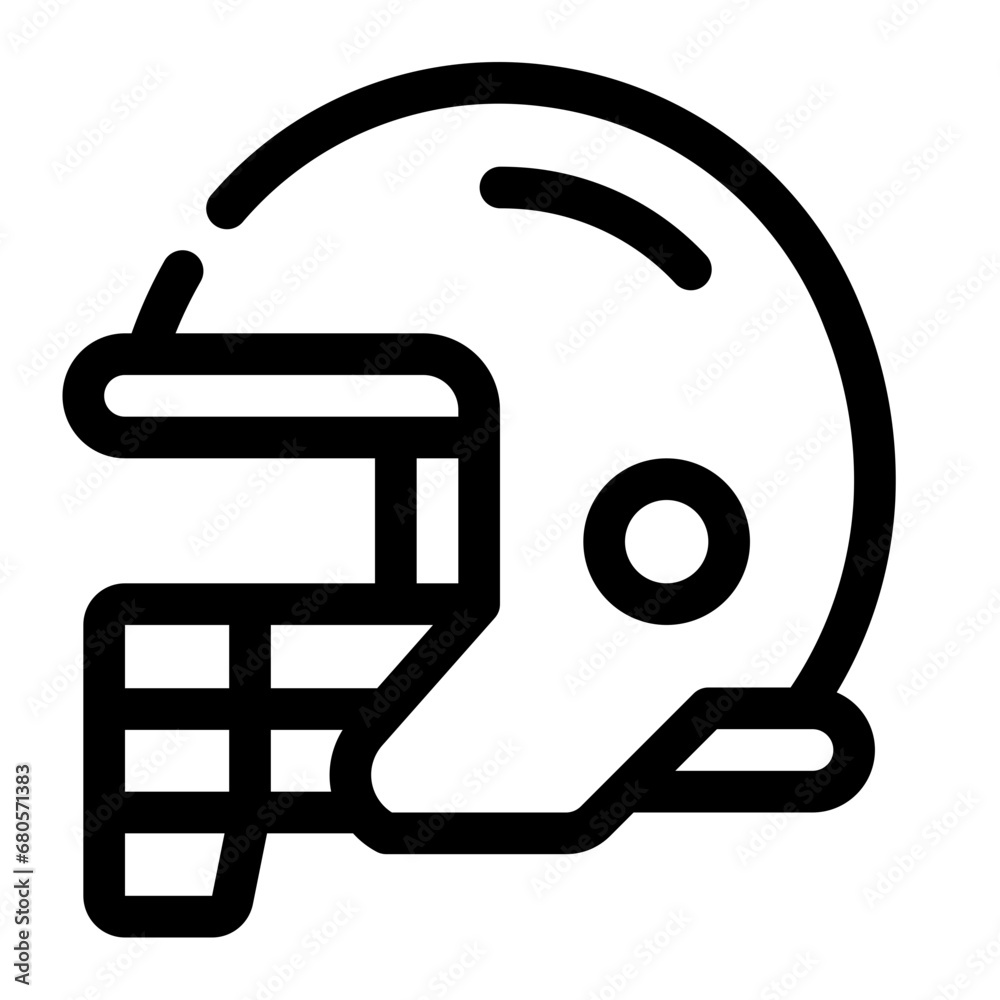 Rugby Helmet Line Icon Rugby Helmet Line Icon