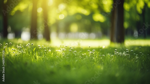 Green Nature Foliage: Defocused Forest Trees and Blurred Wilderness