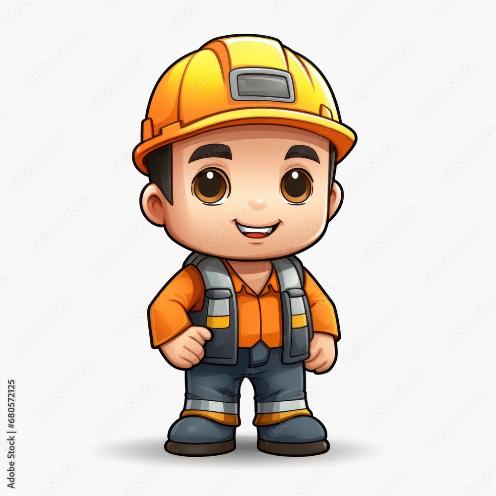 Construction Worker's Hard Hat and Hi-Vis Vest

