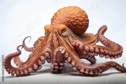 Octopus Contemplating Life on Clean  Pristine Surface