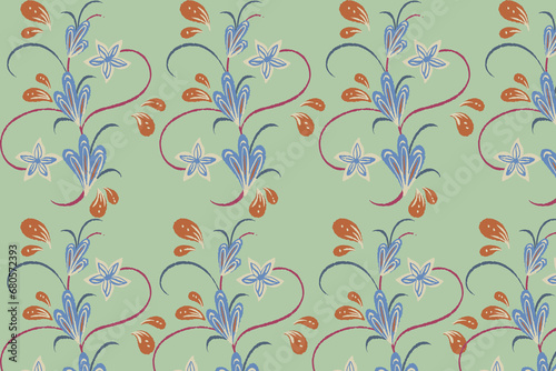 Free pattern backgrounds are suitable for fabric, tile, gift wrap. on mint green background