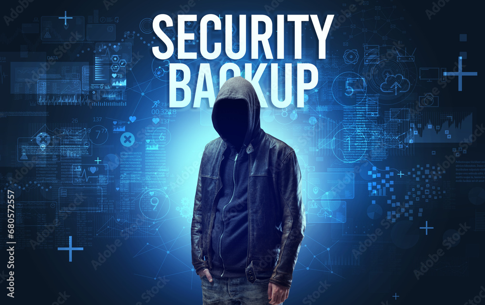 Faceless man with online security concept Faceless man with online security concept