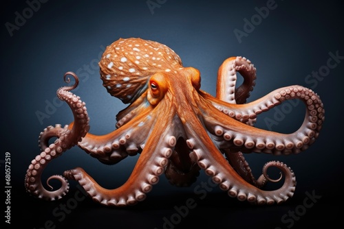 Mysterious Octopus Camouflaging on Ebony Abyss