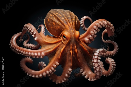 Mystical Octopus Sculpture Emerging From Darkness