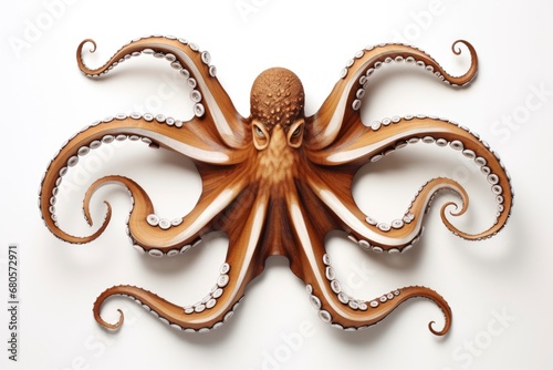 Cephalopod Curiosity: A Captivating Octopus Sculpture Against a Serene White Background