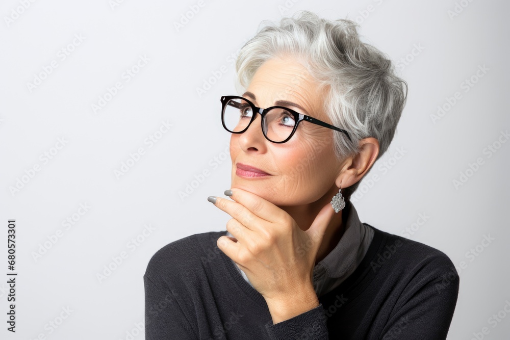 Smart and Stylish: A Woman in Glasses and a Black Sweater Smart and Stylish: A Woman in Glasses and a Black Sweater