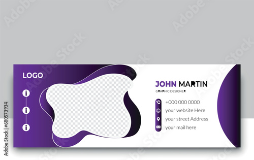 Email signature template or email footer vector template