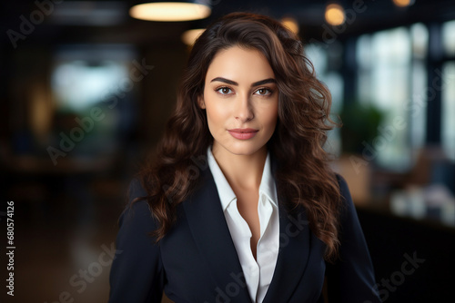 Generative AI picture portrait of amazing gorgeous office worker young woman