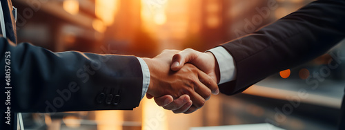 businessman handshake for teamwork of business merger and acquisition