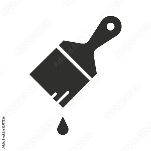 Paint brush with drop of paint icon