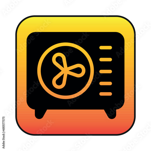 Heat pump linear icon. Heating and cooling appliance.