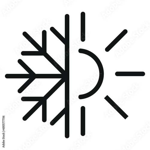 Temperature outline icon. Warm-hot icon.