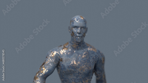 marble man, abstraction, 3d rendering