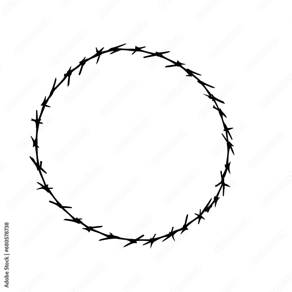 circle barbed wire isolated vector circle barbed wire isolated vector