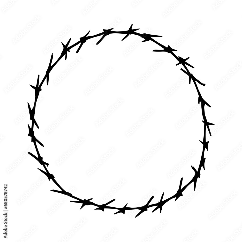 circle barbed wire isolated vector