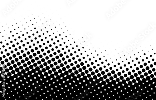 Dot pattern. Halftone gradient background. Wavy dotted texture. Vector half tone illustration.