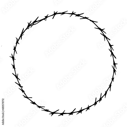 circle barbed wire isolated vector