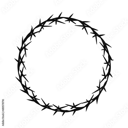 circle barbed wire isolated vector
