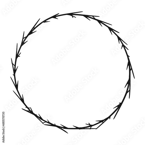 circle barbed wire isolated vector