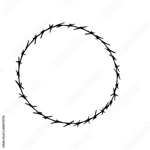 circle barbed wire isolated vector