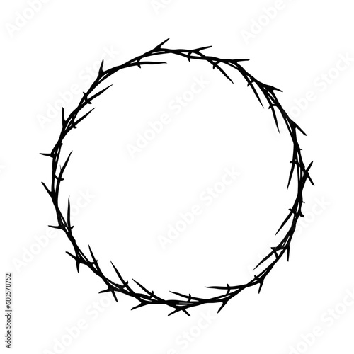 circle barbed wire isolated vector