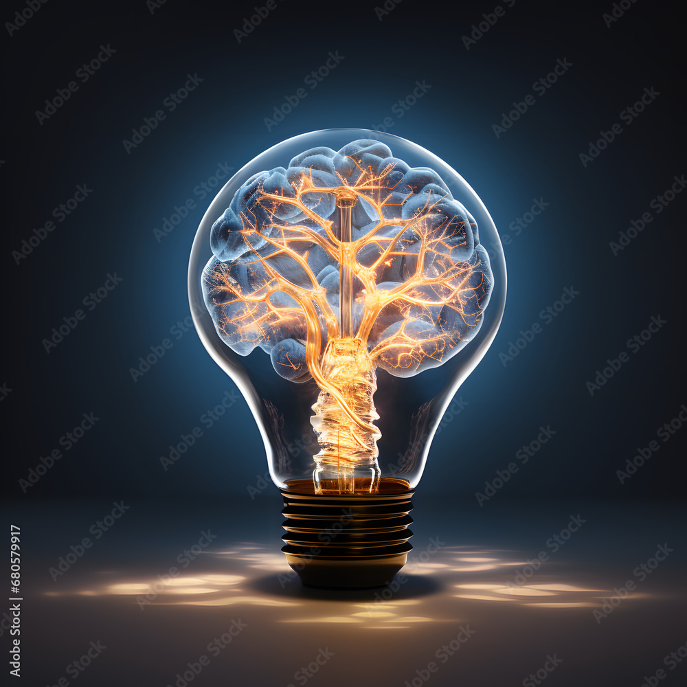 Glühbirne mit Gehirn gehalten in Händen- Design für Ideen, Studium, Lernen, Fortbildung, Weiterbildung Glühbirne mit Gehirn gehalten in Händen- Design für Ideen, Studium, Lernen, Fortbildung, Weiterbildung