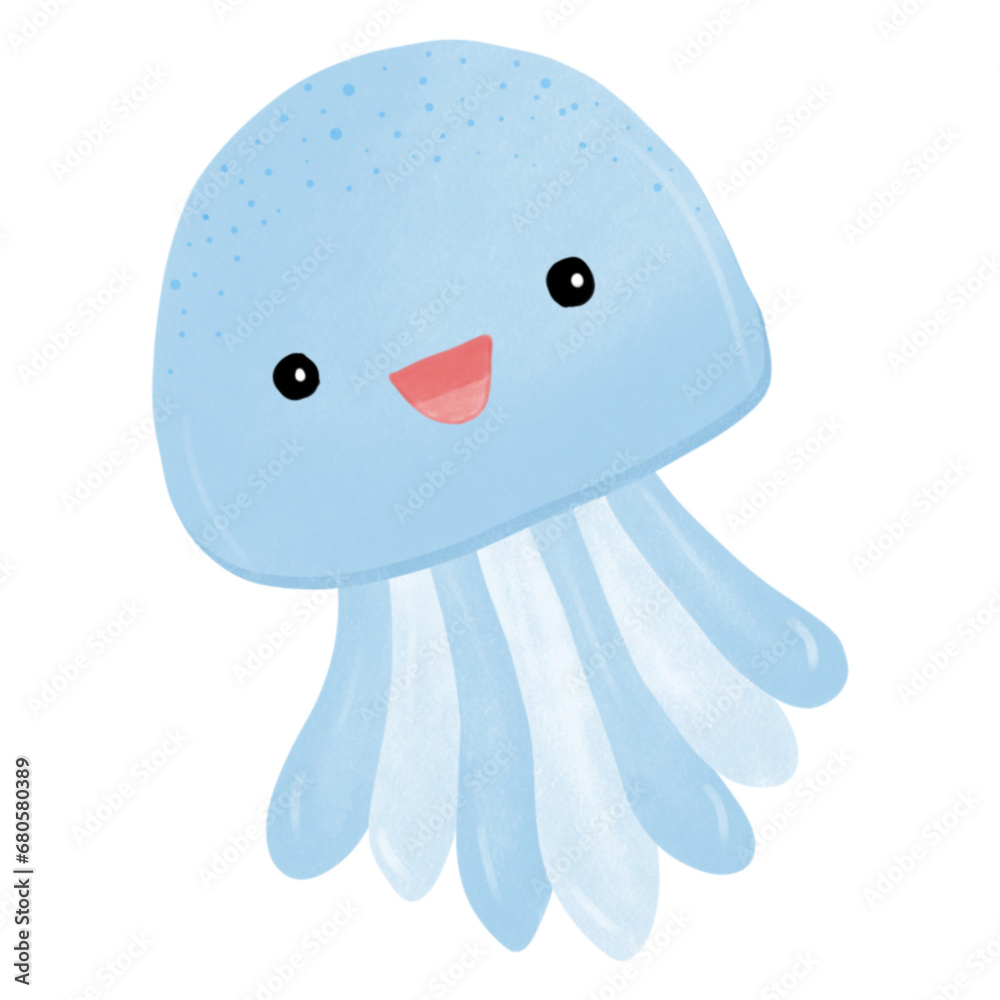 Naklejka premium jellyfish cartoon