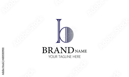b creative brand minimal blue gray gradient color company logo design  for all kind of business.