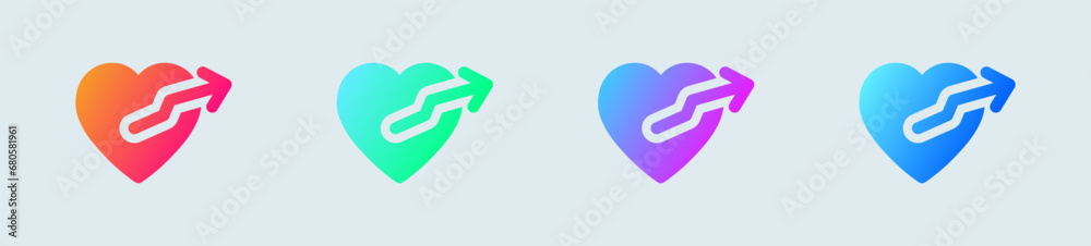 Popular solid icon in gradient colors. Viral signs vector illustration. Popular solid icon in gradient colors. Viral signs vector illustration.