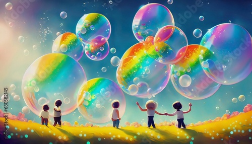 children playing with balloons
