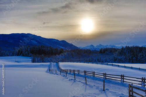 Fototapeta Naklejka Na Ścianę i Meble -  Germany winter Bavarian landscape