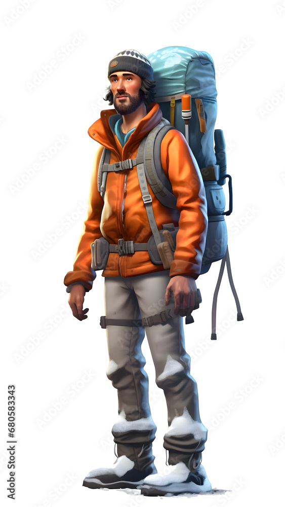 Traveller Cartoon gaming character 3D transparent background 104 Traveller Cartoon gaming character 3D transparent background 104