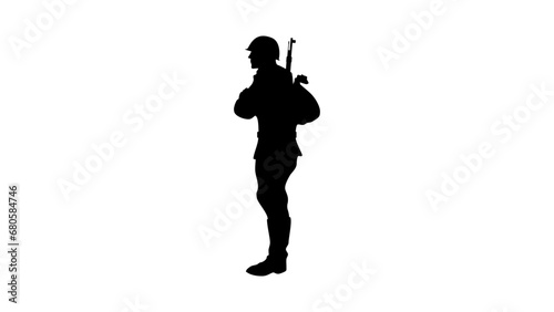 Silhouette of a USSR soldier of the second world war