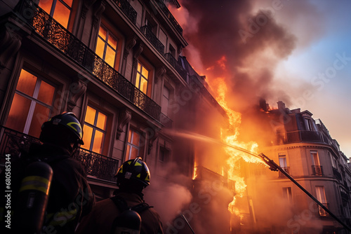 Firefighters in Paris, France photo