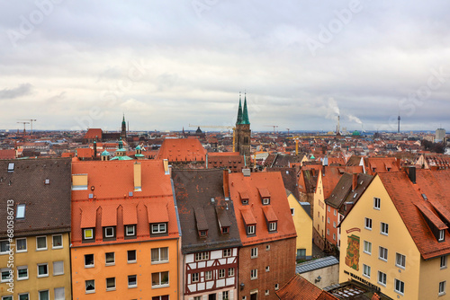 Germany Nuremberg city view on a cloudy autumn day