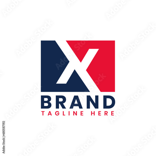 Initial Political and Patriotic X Logo Template, American Letter X Logo Design