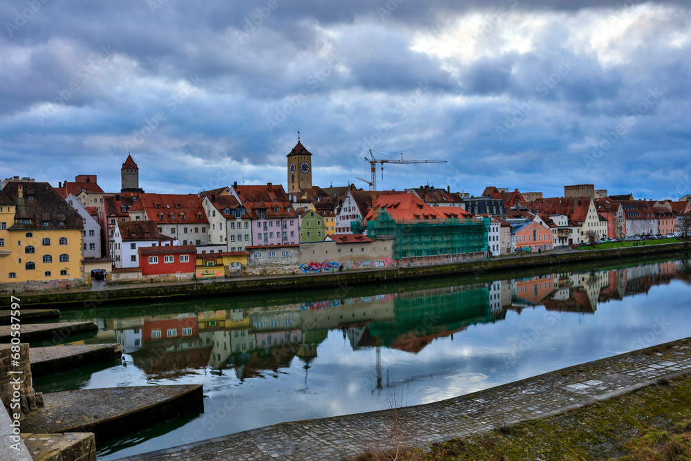 Obraz premium Germany Nuremberg city view on a cloudy autumn day