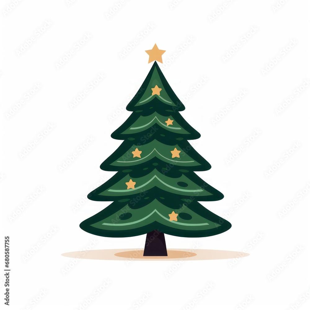 Vector-Style Christmas Tree With Decorative Ornaments 57