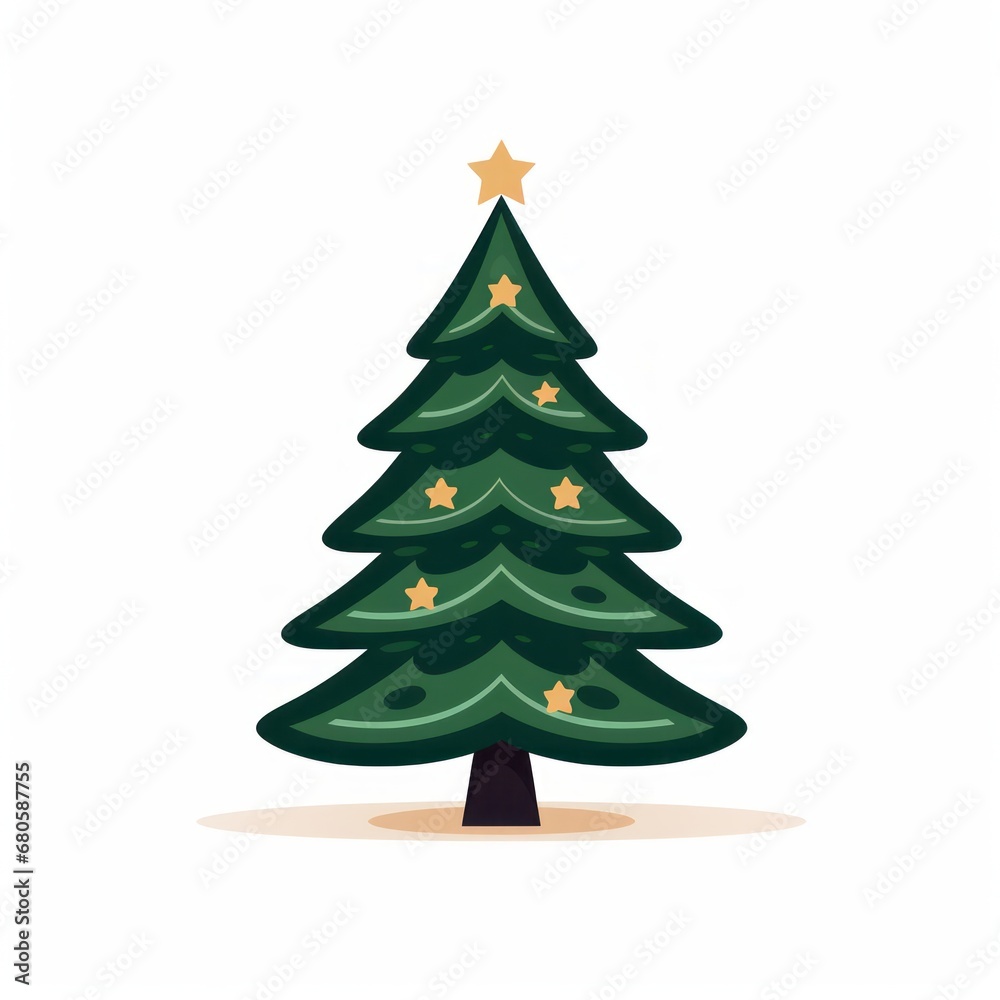 Vector-Style Christmas Tree With Decorative Ornaments 57 Vector-Style Christmas Tree With Decorative Ornaments 57