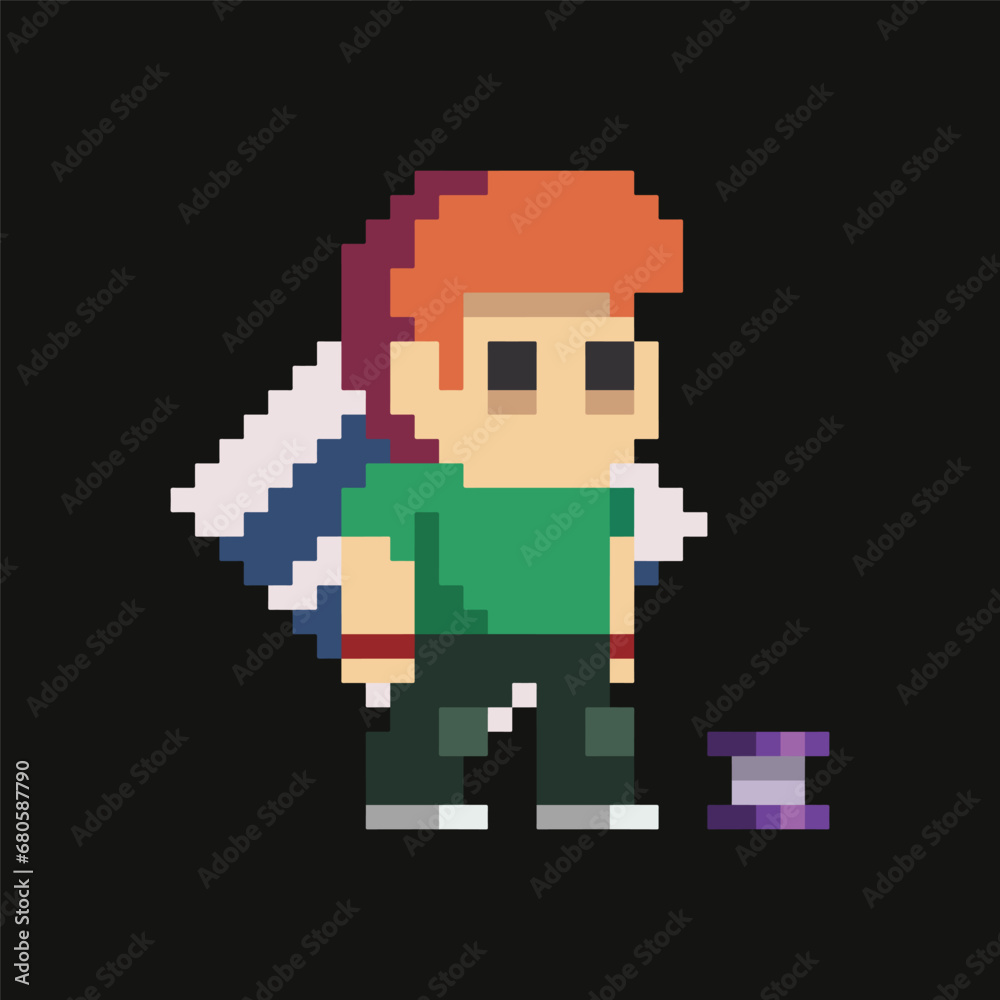 Editable Pixel Vector of Kid with Kite, Good for icon, sticker, logo, clip art, etc Editable Pixel Vector of Kid with Kite, Good for icon, sticker, logo, clip art, etc