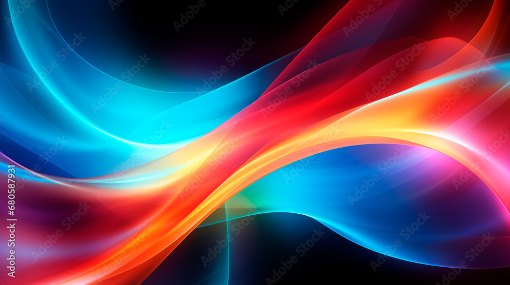 Color visualization of energy flow. Bright abstract background with curving multi-colored wave lines. Interweaving of early color waves Color visualization of energy flow. Bright abstract background with curving multi-colored wave lines. Interweaving of early color waves