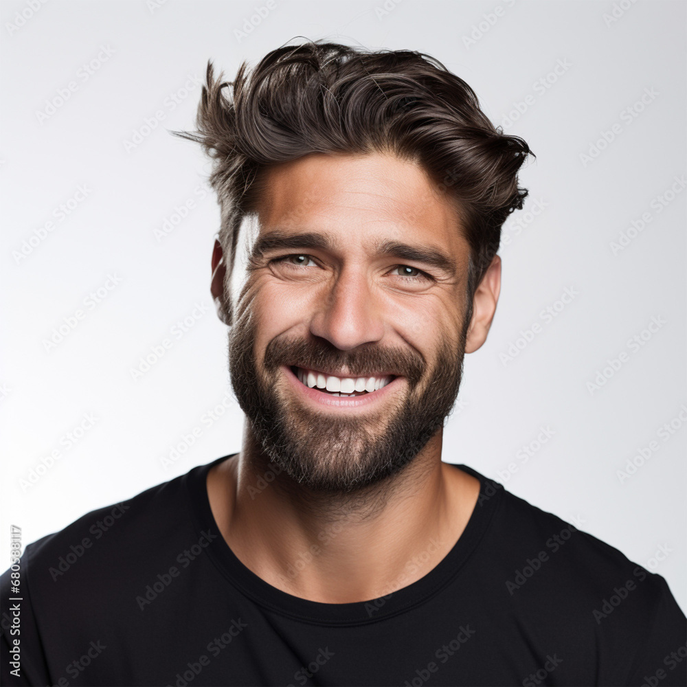 Obraz premium Studio portrait of a man headshot with white background