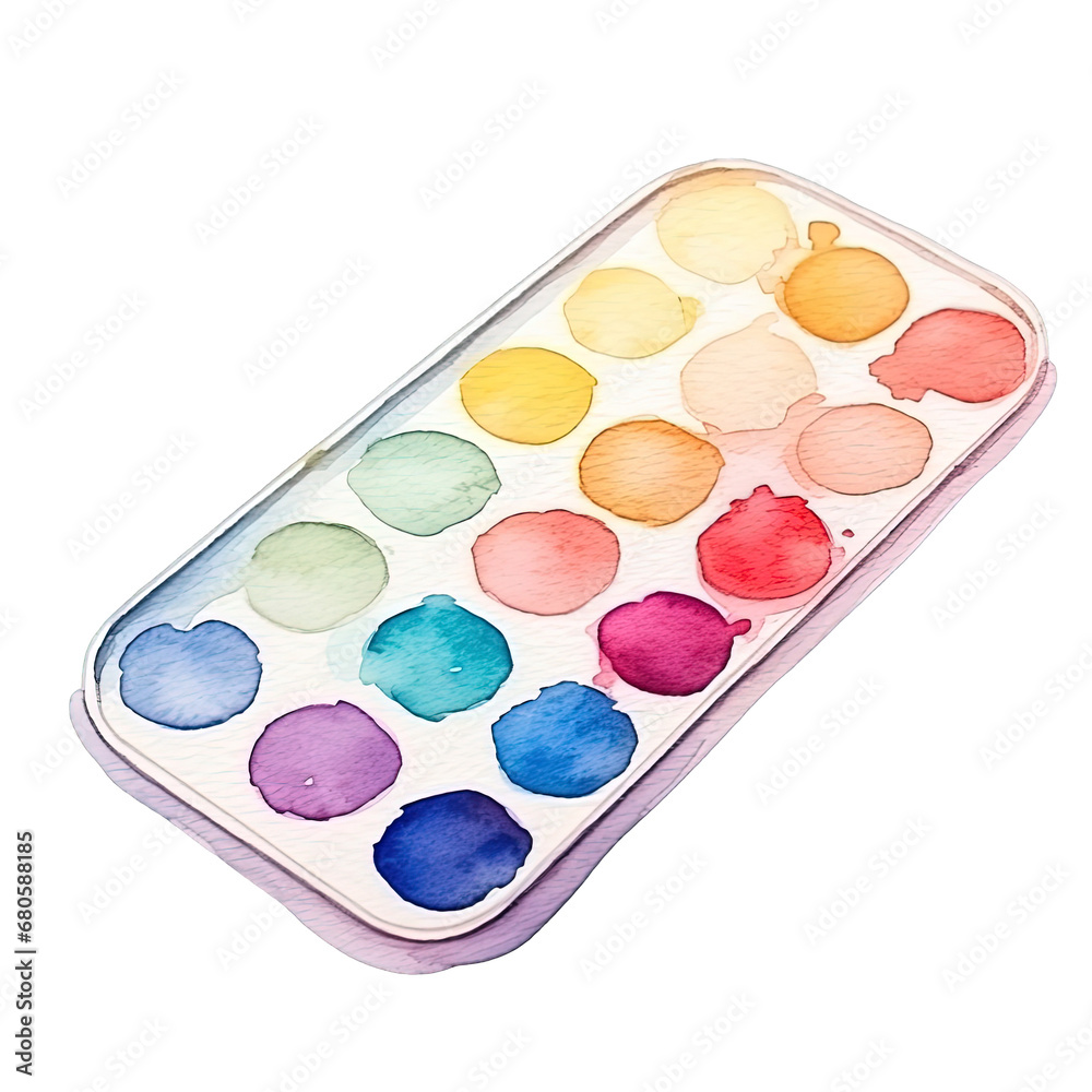 watercolor palette isolated on white watercolor palette isolated on white