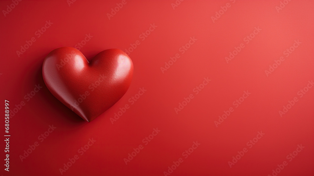 Red heart shaped on red background. Valentine's Day holiday celebration or wedding party decoration background