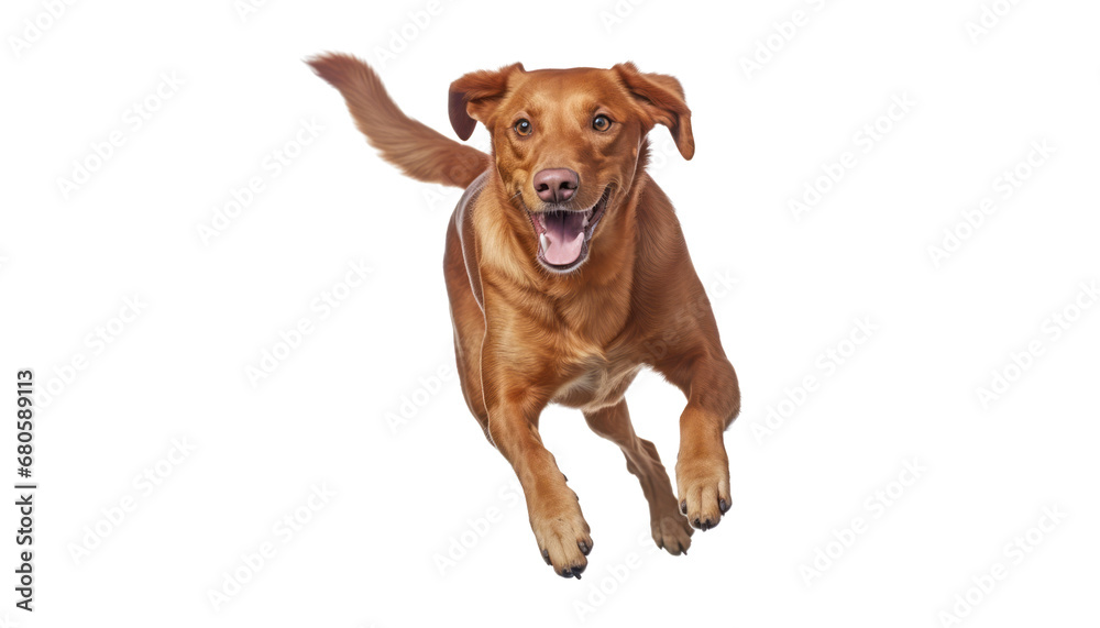 running dog isolated on transparent background cutout