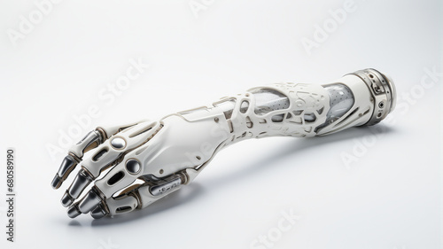 3D rendered futuristic high tech prothesis on an isolated background - Generative AI