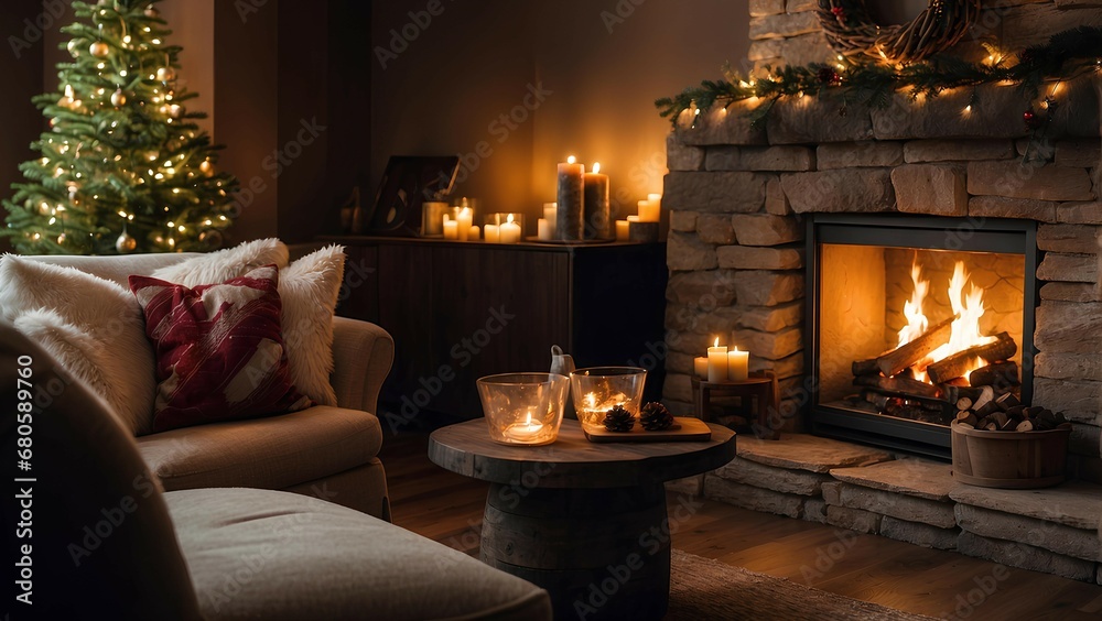Cozy Fireplace during Christmas Cozy Fireplace during Christmas